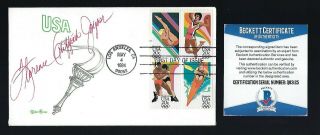 Florence Griffith Joyner Signed Cover Bas Authenticated Olympic Champion