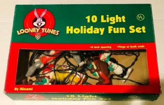 Vintage Looney Tunes 1997 Christmas Holiday Lights 10 Set & Work