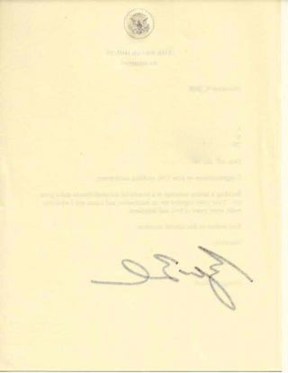 President George W.  Bush signed letter on White House stationary - Autograph 2