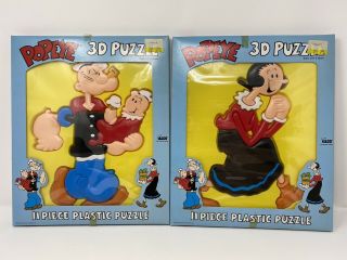 Vintage 1987 Popeye 11 Piece Plastic Puzzle,  Olive Oyl 11 Piece Plastic Puzzle