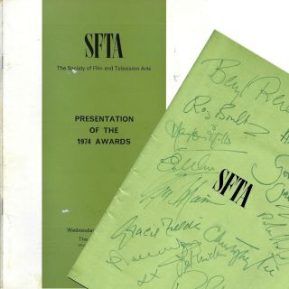 1975 Sfta Autograph Programme Morecambe & Wise Christopher Lee Ronnie Barker Etc