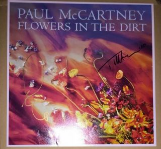 Signed Elvis Costello Trevor Horn 12x12 Paul Mccartney Flowers In The Dirt Rare