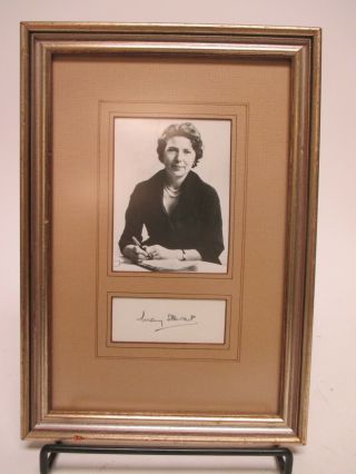 Signed Mary Stewart Autographed Framed Vintage Paper,  Photo - Author Merlin Trilogy
