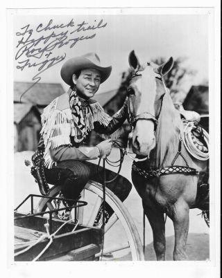 Roy Rogers Hand Signed 8x10 B&w Glossy Photo Real Autograph Western Actor Auto