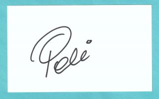 Pele Brazilian Soccer Legend Signed Autograph 3x5 Index Card