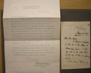 A Letters Signed By The Painter,  Frank Dicksee,  1913/1927