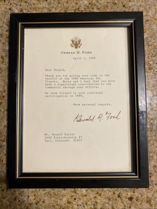 Gerald R.  Ford 38th President Signed Letter