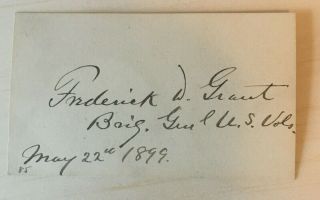 Frederick Grant Autograph Army General Son Of Ulysses S.  Grant