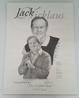 M Reagan Jack Nicklaus Ltd Ed Print Signed Autographed 18x24