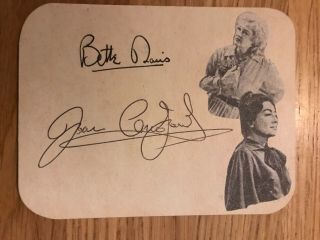 Bette Davis & Joan Crawford Signed Card