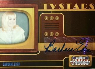2009 Americana Tv Stars Barbara Eden Autograph I Dream Of Jeannie Auto /50