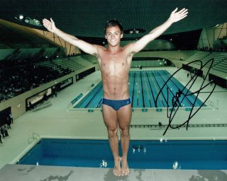 Tom Daley Autograph Rare Signed 10x8 Photo Aftal Diving Olympic Medal Winner