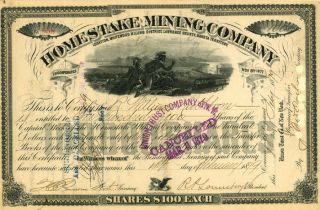 Homestake Mining Company - Stock Certificate