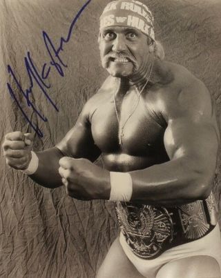 Autographed Hulk Hogan Photo Wrestling Wwf Wwe Tna Wcw Hulkamania Champion