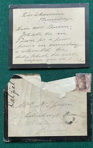 Antique Posted Signed Mourning Card Envelope Prince Wales King Edward Spencer