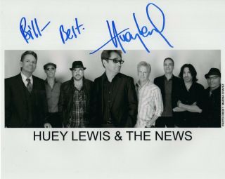 Huey Lewis Hand Signed 8x10 Photo Rock And Roll Legend To Bill