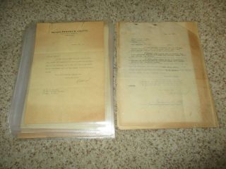 General Robert E.  Wood Signed Papers - Sears Roebuck Leader - Much Historical
