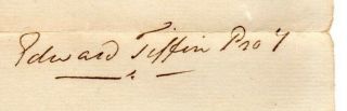 Edward Tiffin 1st Ohio Governor 1803 - 07 1800 Northwest Territory Signed Document 2