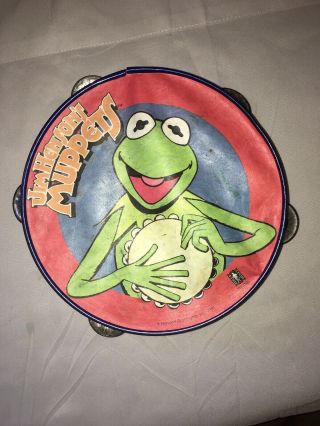 Vintage Rare 1981 Jim Hensons Muppet Babies Tambourine Kermit The Frog