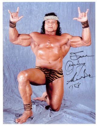 Superfly Jimmy Snuka Autographed Photo Wrestling Wwf Wwe Wcw Signed Hof