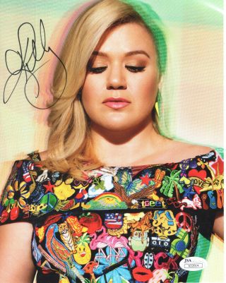 Kelly Clarkson Hand Signed 8x10 Color Photo Gorgeous Singer Jsa