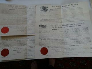 4 1880 1877 1878 President Rutherford B.  Hayes Handwritten Land Grant Pueblo Co