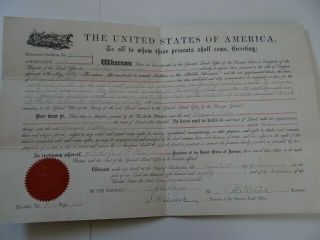 4 1880 1877 1878 President Rutherford B.  Hayes Handwritten Land Grant Pueblo Co 2