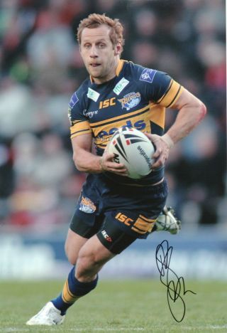 Rob Burrow In Person Signed 12x8 Photo Leeds Rhinos & England Proof