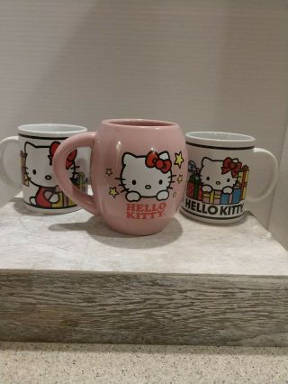 Set Of 3 Hello Kitty Collectible Mugs,  Ceramic
