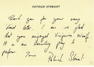Patrick Stewart " Captain Picard In Star Trek Tng " Signed Autographed Letter