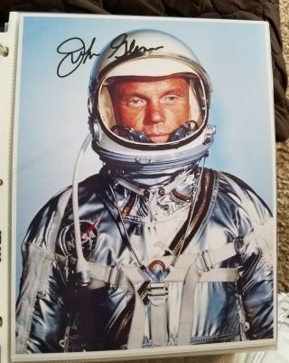 John Glenn Mercury Space Astronaut Hand Signed Autograph Full Portrait L@@k