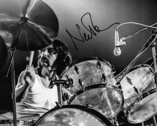 Rare 10 " X 8 " Hand Signed B&w Photo  Nick Mason - Pink Floyd Icon / Drummer