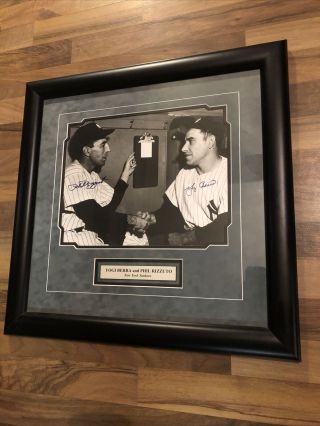 Yankees Yogi Berra And Phil Rizzuto Framed And Signed Print.  Certificate.