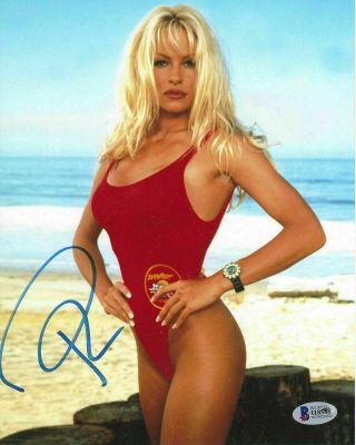 Pamela Anderson Signed 8x10 Photo Autographed Baywatch Beckett Bas I18588