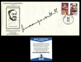 Luciano Pavarotti (d2007) Signed Autograph Auto 4x9.  5 Large Postal Cover Bas