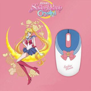 Cute Sailor Moon Senshi Wireless Gaming Mouse Mercury Jupiter Venus Mars Usb