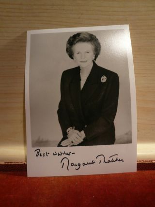 Signed / Autographed Photograph Of Margaret Thatcher