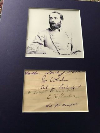 Confederate General Joseph Wheeler Signed Document Matted
