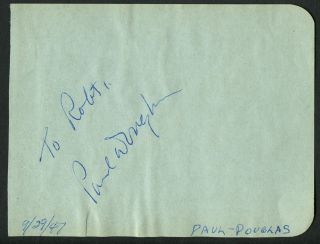 Paul Douglas (d.  1959) Signed Autograph Auto 4x5 Album Page Actor: When In Rome