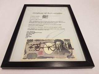 John Lydon Signed Japanese 1000 Yen Bank Note (with Certificate Of Authenticity)