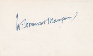 W.  Somerset Maugham – Playwright & Novelist – Authentic Signature