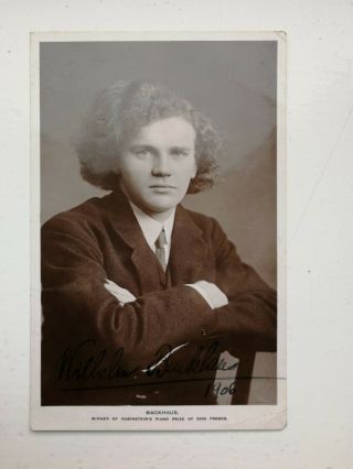 Wilhelm Backhaus - Signed - German Pianist - Piano - Autograph Photo