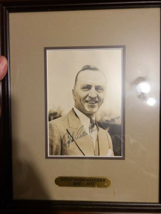 Eddie Rickenbacker Signed Photograph Wwi Ace Medal Of Honor