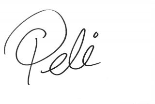 Pele Hand Signed White Card Brazil Great Escape Legend In Person Rare