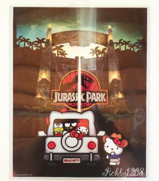 Exclusive Universal Studios Hello Kitty Jurassic Park Poster Art Print 14” X 11”