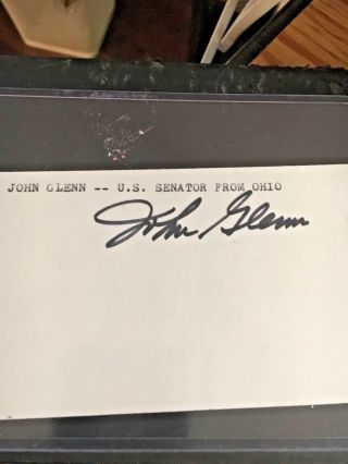 John Glenn Space And Ohio Senator Signed Index Card Psa Dna
