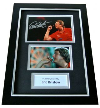 Eric Bristow Signed A4 Framed Photo Autograph Display Darts Signing Proof &