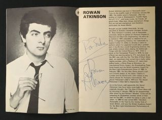 Rowan Atkinson Signed 1981 Tour Programme,  Signature To Inner Page.