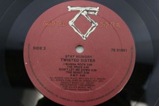 1984 Twisted Sister Stay Hungry Vinyl Record LP 78 01561 - R57 3