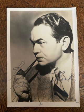 Edward G Robinson Hand Signed Autograph Photo Leading Man Hollywoods Golden Age